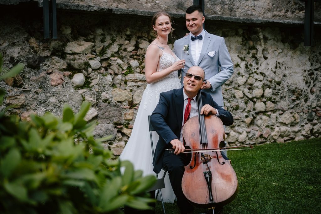 Professional Wedding Cellist Italy performing on Garda Lake