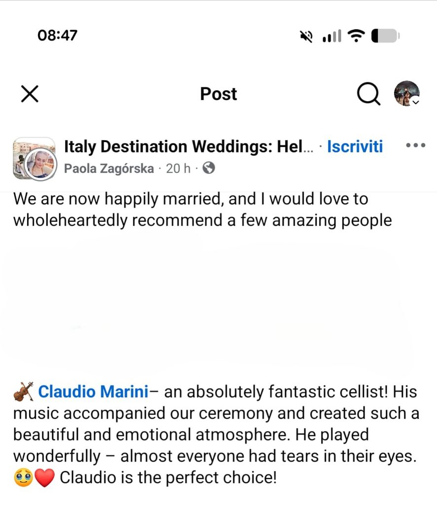 reviews wedding music cellist
